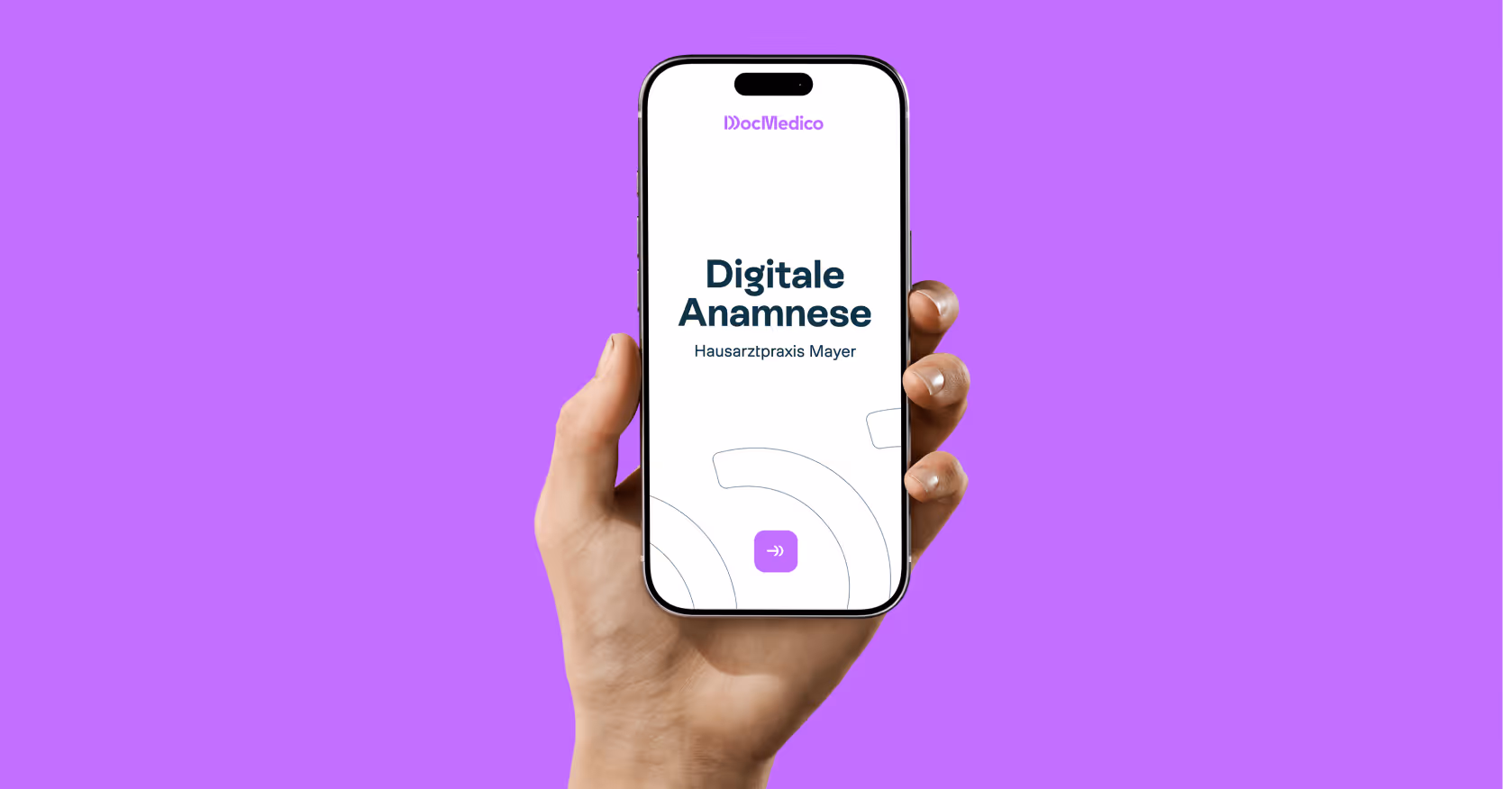 Smartphone mit der digitalen Anamnese